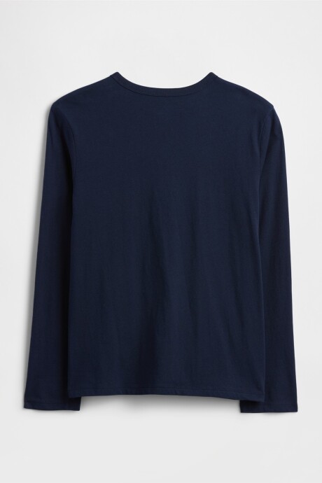 Remera Logo Gap Niño Navy Plaid