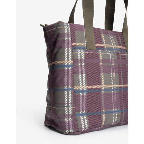 Cartera Shopper Con Doble Asa De Hombro Estampado Escoces