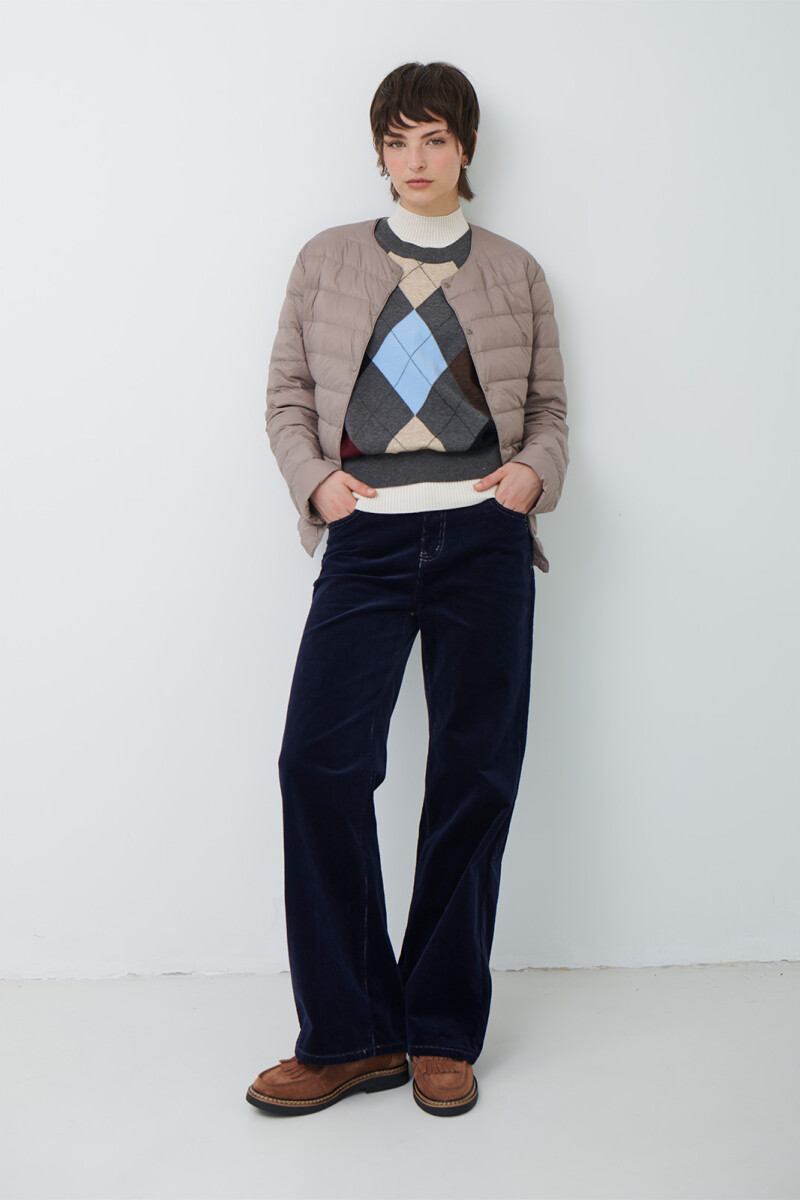 CHALECO ROMBOS CELESTE