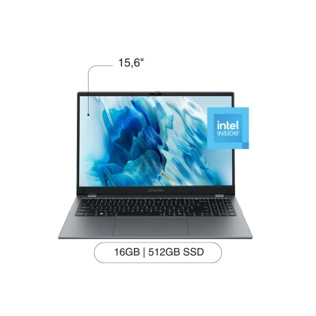 Notebook CHUWI Gemibook Plus 15,6' FHD 512GB / 16GB RAM Intel N150 W11 - Silver Notebook CHUWI Gemibook Plus 15,6' FHD 512GB / 16GB RAM Intel N150 W11 - Silver