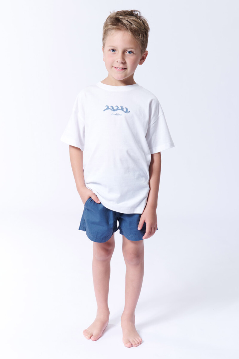 Short de baño algodón Azul