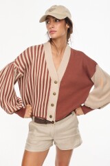 Cardigan Play Crudo/Marron