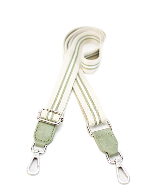CORREA GALON PARA CARTERA MANTECA VERDE Y BLANCO