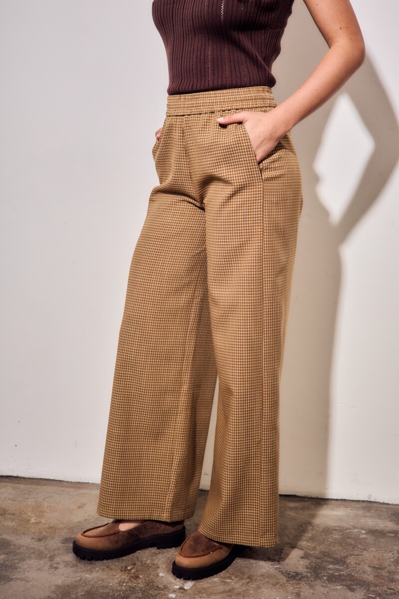 Pantalon Gingham Marron