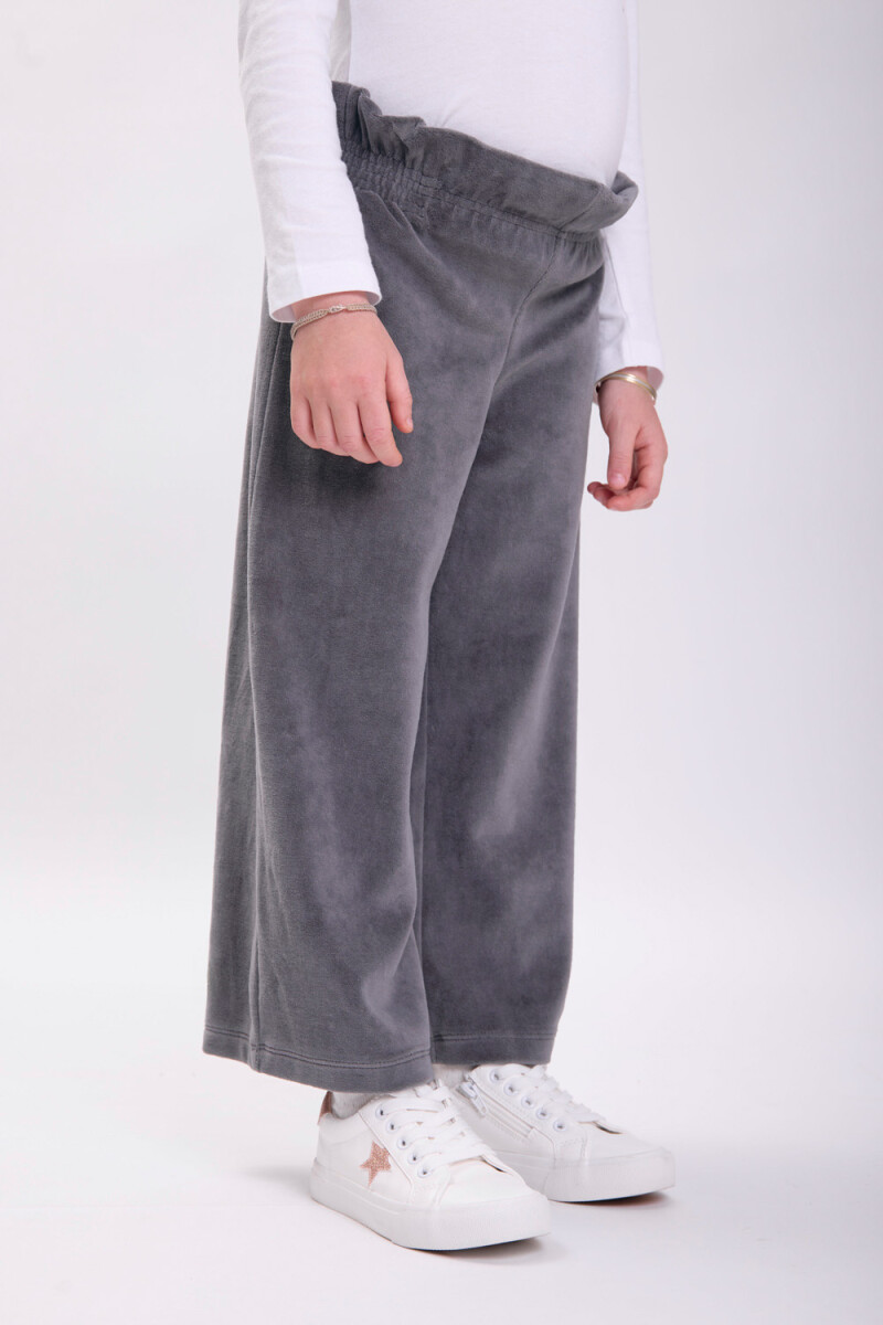 Pantalón plush ancho Gris