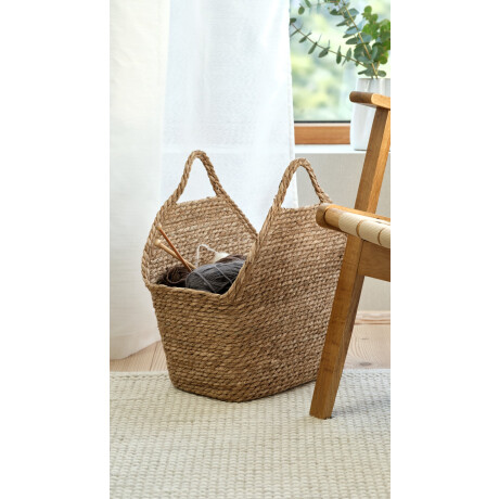 Cesta MICHAEL A22xL38xA43cm con asas Natural