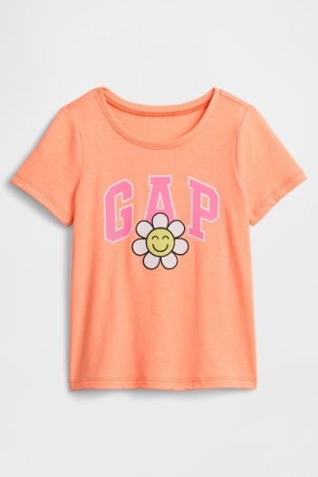 Remera Logo Gap Toddler Niña Orange Kiss Neon