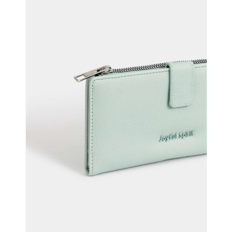 Billetera Fichero Con Snap Verde Claro