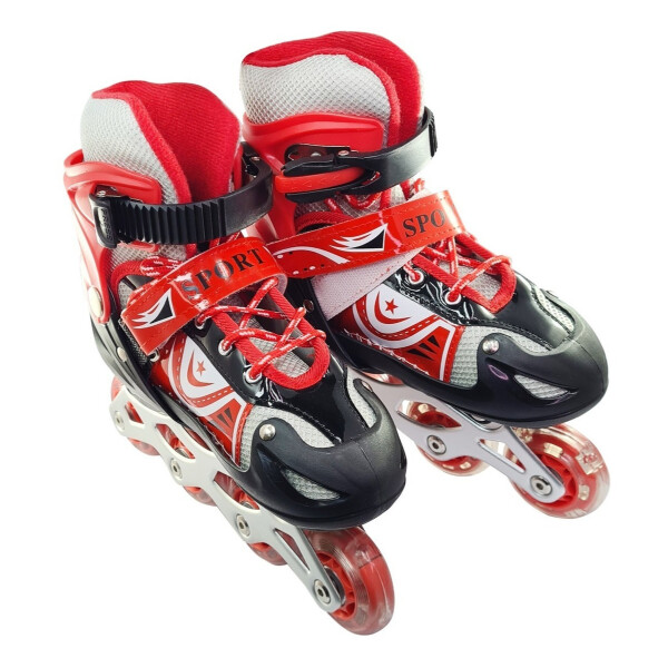 Patines Rollers Extensibles Calidad Colores Infantil Niños Variante Color Rojo Talle 39-42 (L)