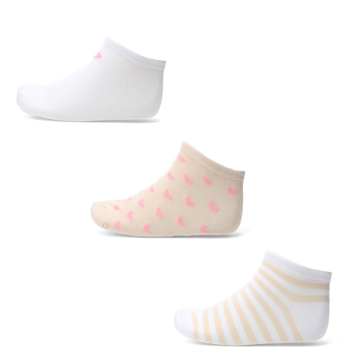 Medias de Mujer Miss Carol trainer pack x3 white - Blanco - Beige 