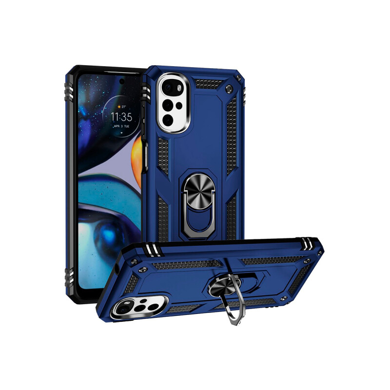 Protector para Motorola Moto G22 con anillo color azul Protector Para Motorola Moto G22 Con Anillo Color Azul