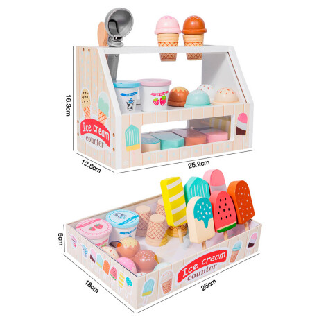Puesto Helados Madera Imitación Heladería Juguete Puesto Helados Madera Imitación Heladería Juguete