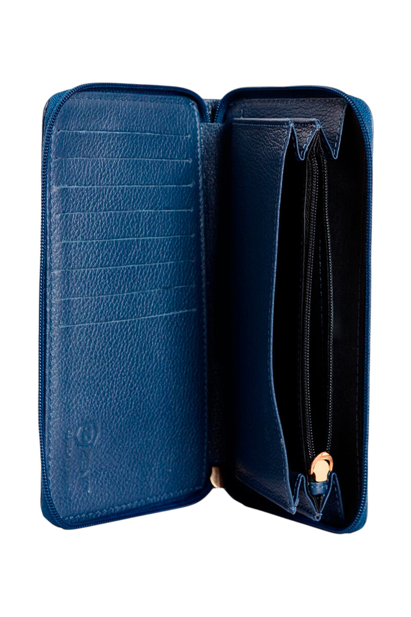 BILLETERA CUERO MUJER CELESTE BILLETERA CUERO MUJER CELESTE