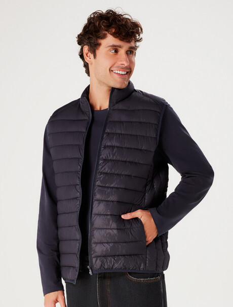 CHALECO PUFFER CON BOLSILLOS MODELO COMFORT AZUL