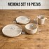 Juego De Vajilla Set Completo de 16 Piezas Lujan Ceramica Moderno IMBACK Color Beige Juego De Vajilla Set Completo de 16 Piezas Lujan Ceramica Moderno IMBACK Color Beige