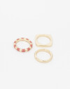 Sets Anillos Metal Set Anillos Metal Y Esmalte Color - Dorado