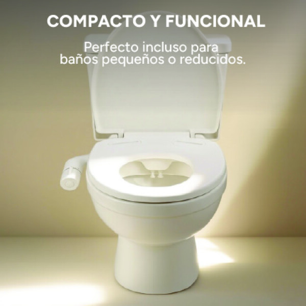 Bidet Para Inodoro Moderno Adaptable Ducha Higienica Baño Color Blanco