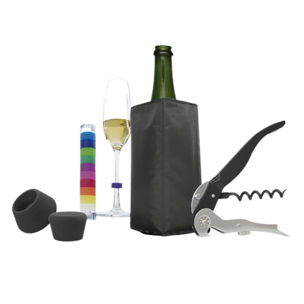 Pulltex Set Vino Espumante Negro 