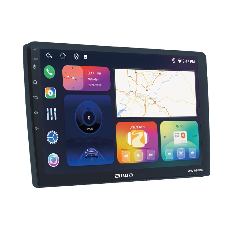 Radio Multimedia para Auto AIWA 2 Din QLED 9" Android 11 con Carplay, Android Auto y 4G | AW-A928C Radio Multimedia para Auto AIWA 2 Din QLED 9" Android 11 con Carplay, Android Auto y 4G | AW-A928C