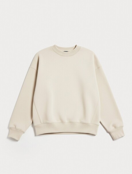 BUZO CON PUÑOS ELASTIZADOS BEIGE