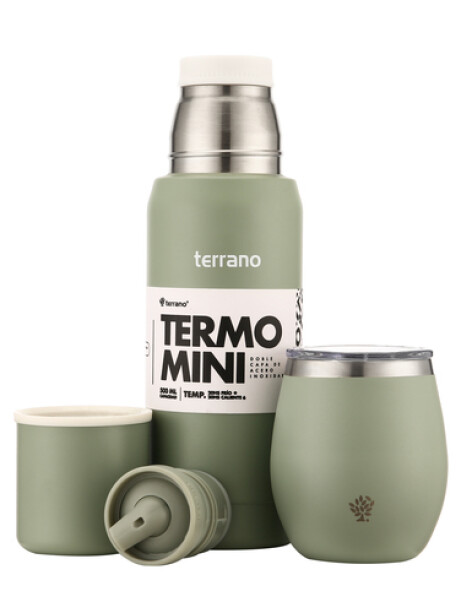 Kit Termo Mini + Mate C/Tapa Oliva