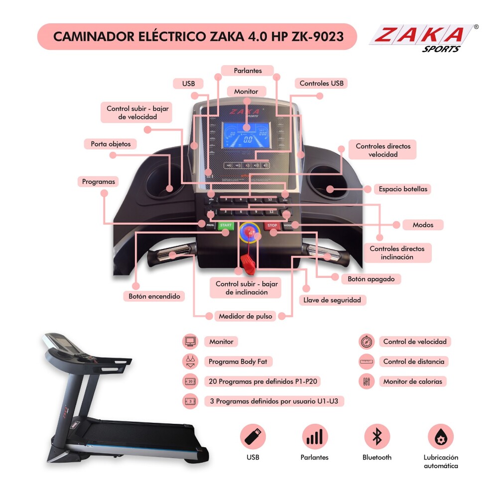 Caminador Eléctrico 4.0hp. Apto Usuarios Hasta 130 kgs!!! Caminador Eléctrico 4.0hp. Apto Usuarios Hasta 130 kgs!!!