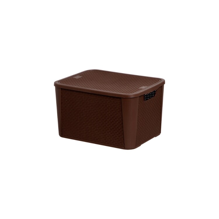 CAJA ORGANIZADORA SIMIL RATTAN CAFE N°2 8,8 LITROS Sin color