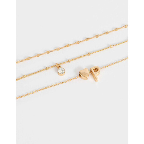 Collar Corto De Inicial ''e'' Dorado