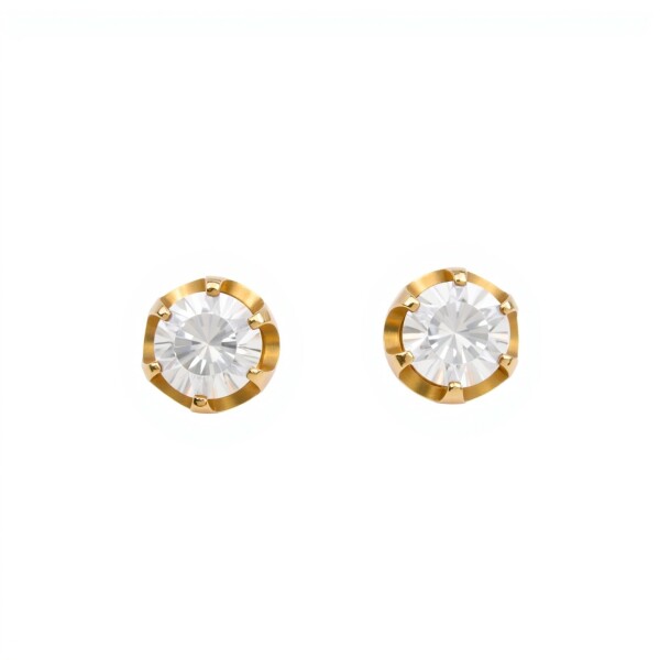 Caravanas Solitario oro- Oro bajo - Zirconia - CA8114 conpiedra