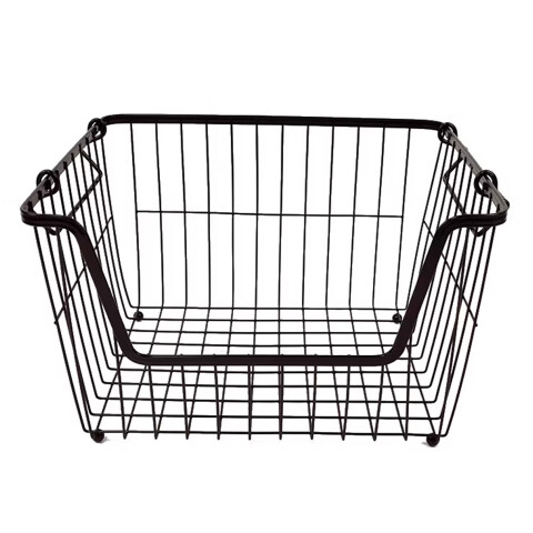 Organizador Cocina Apilable Canasto Cesto Metal Multiuso Imback Ideal Para Cocina, Baño Alacena Organizador Cocina Apilable Canasto Cesto Metal Multiuso Imback Ideal Para Cocina, Baño Alacena