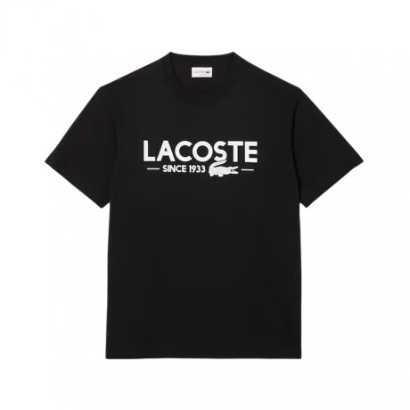 REMERA LACOSTE CUELLO REDONDO C/ESTAMPA BLACK
