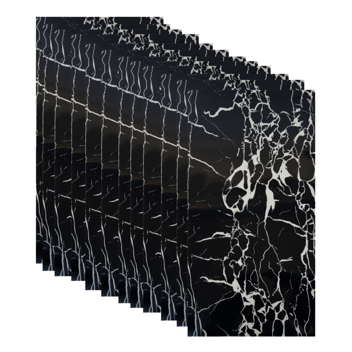 Set x12 placas autoadhesivas 30cm x 60cm x 2.2mm - NEGRO VETEADO 