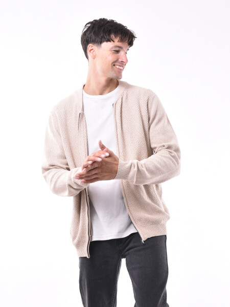 CAMPERA TEJIDA ANDROS BEIGE MELANGE