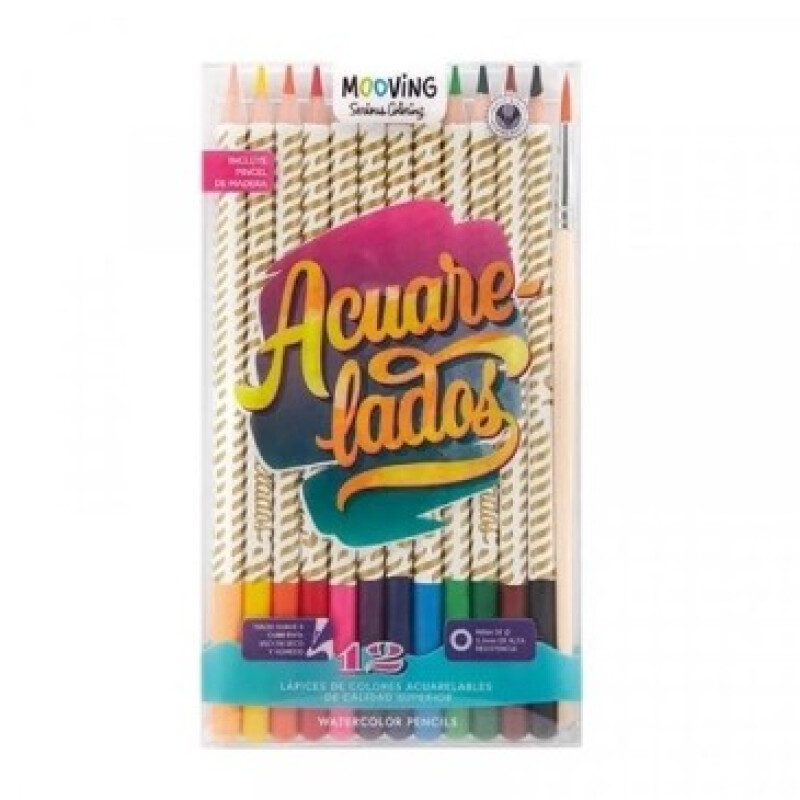 Colores mooving acuarelables caja x 12 unidades Colores Mooving Acuarelables Caja X 12 Unidades