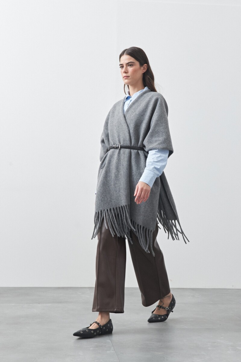 PONCHO FAVA Gris Melange