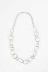 Collar largo eslabones plateado