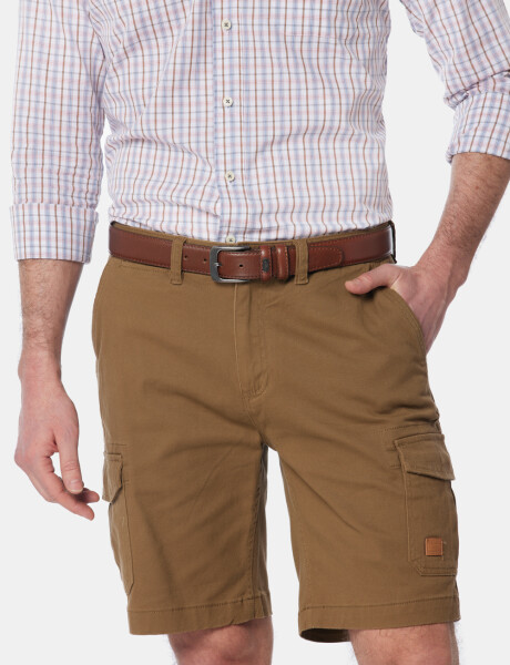 BERMUDA CARGO CON SPANDEX Tostado