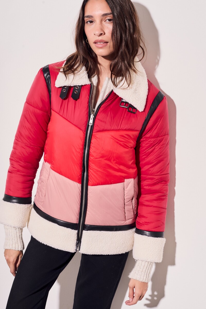 Campera Capitoneada Combinada Rojo