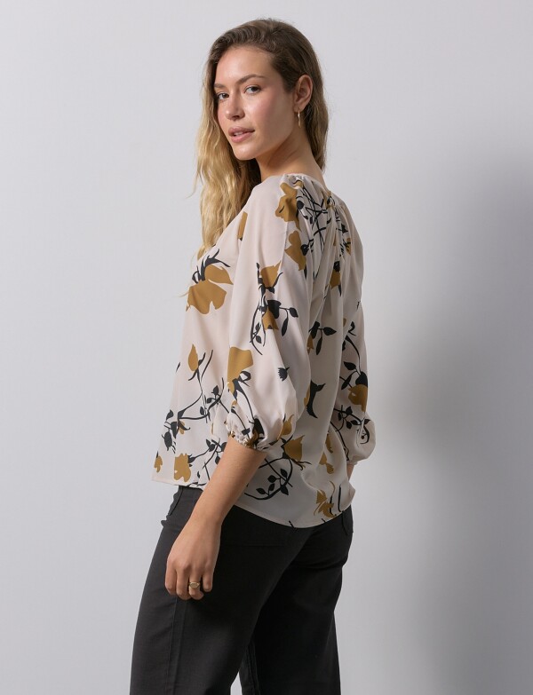 Blusa Gasa BEIGE/MULTI