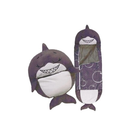 Sobre de dormir de peluche tiburón violeta
