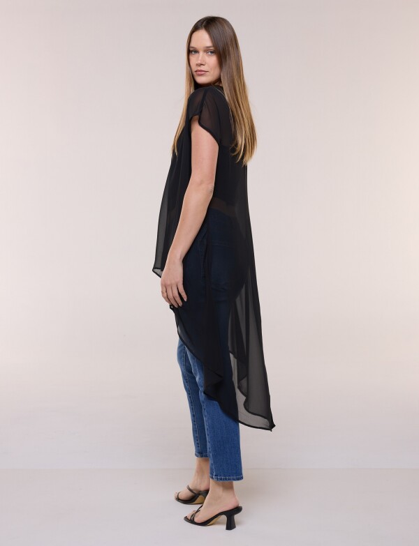 Blusa Larga Gasa NEGRO