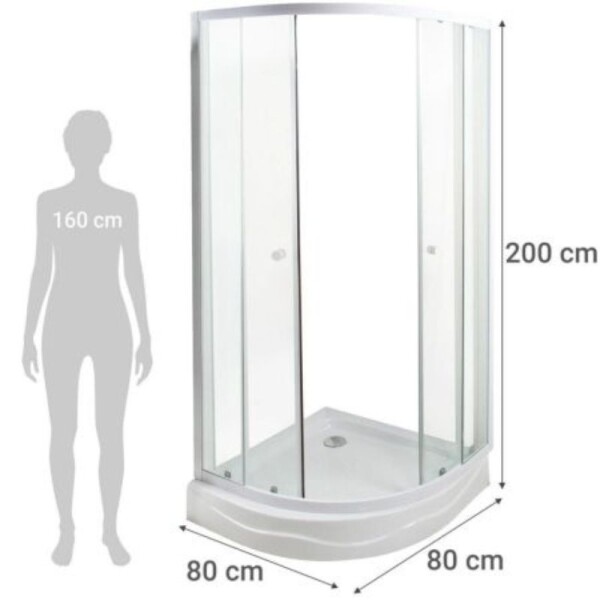 MAMPARA DE BAÑO 80 X 80 X 2 MT - CURVA MAMPARA DE BAÑO 80 X 80 X 2 MT - CURVA