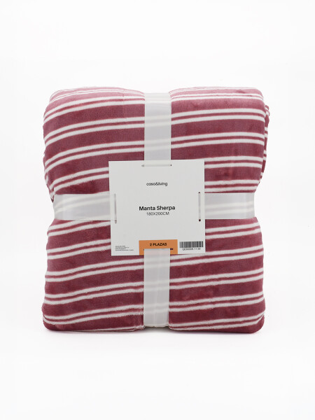 MANTA SHERPA PRINT 2 PLAZAS BORDEAUX