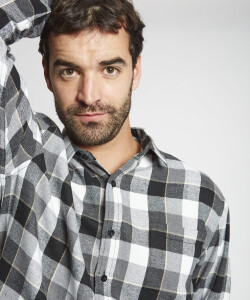 Camisa franela gris