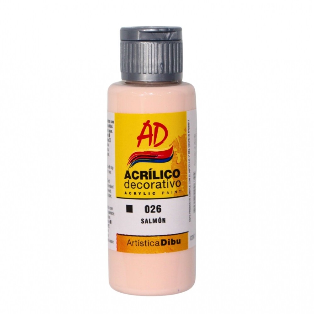 PINTURA ACRILICA ARTISTICA DIBU 60 ML. DIFERENTES COLORES COLOR SALMON 026
