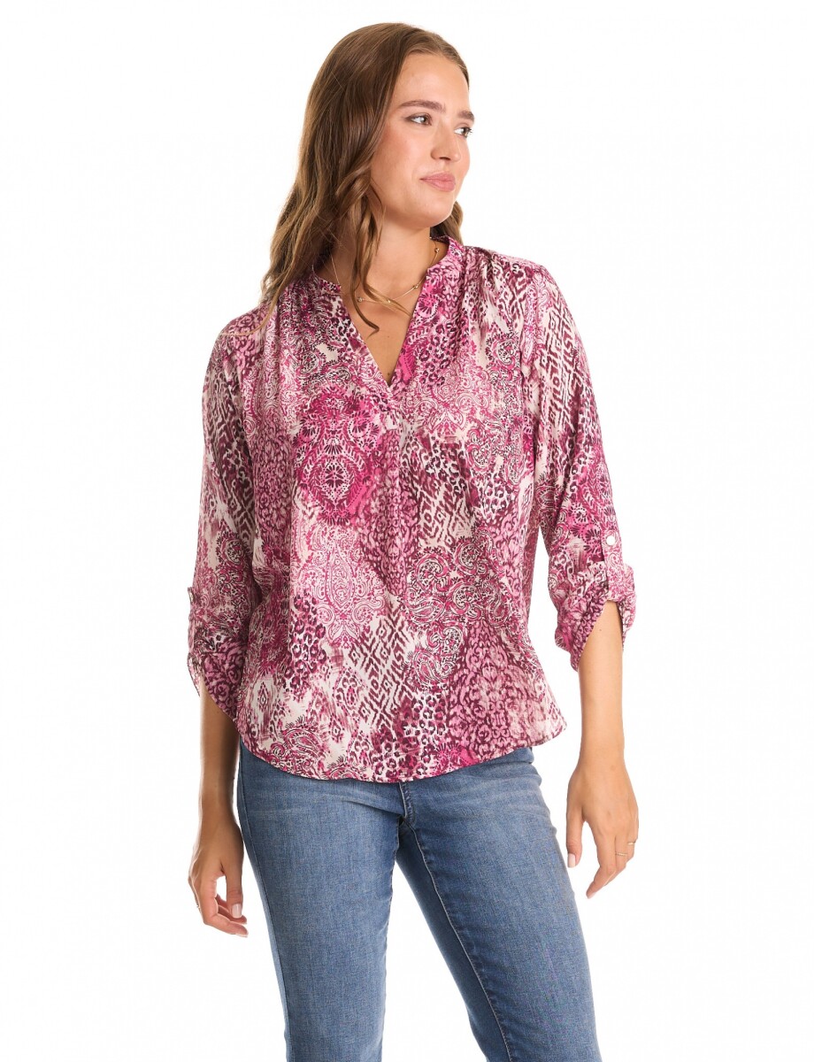 Blusa Printed - Fucsia/multi 