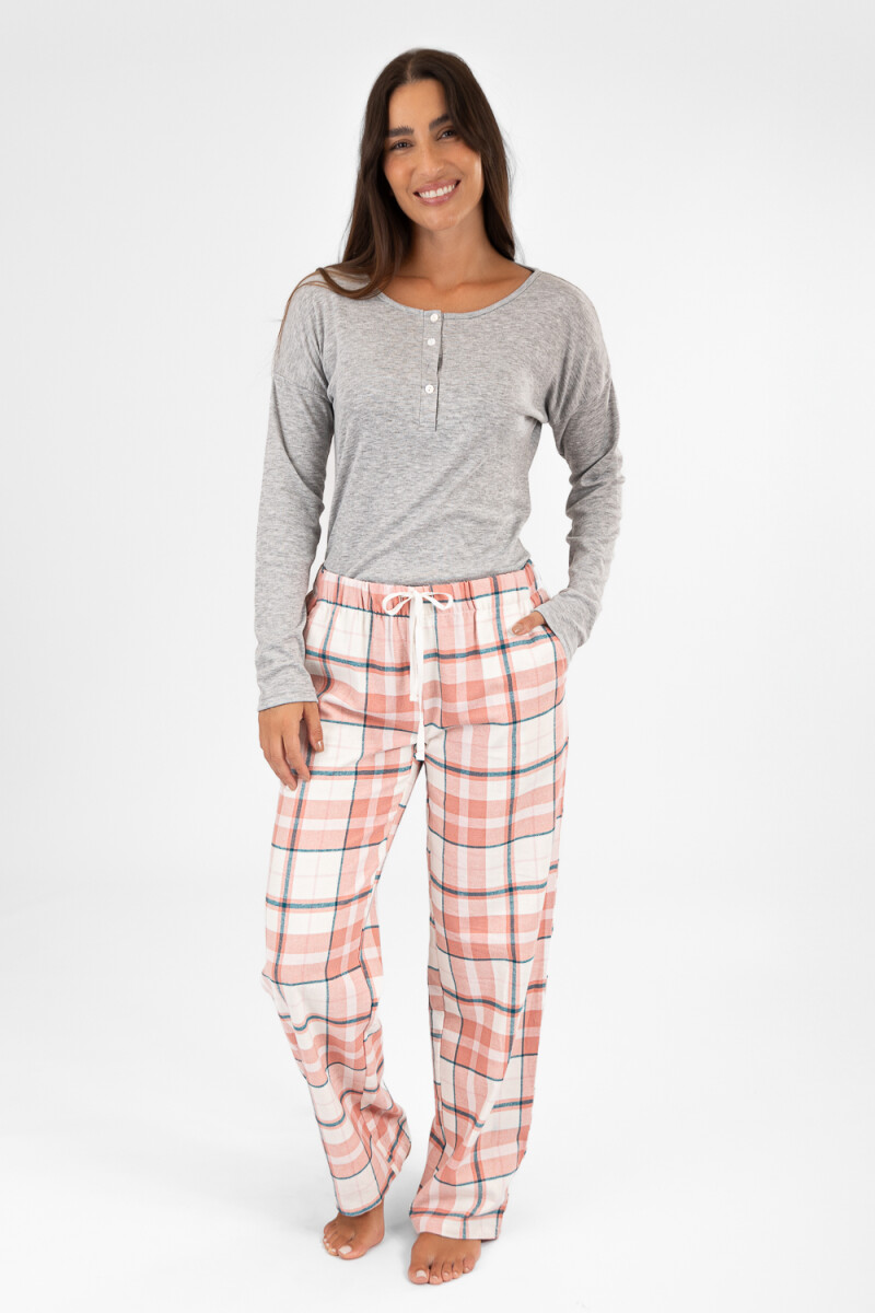 Pantalon mujer franela Rosado