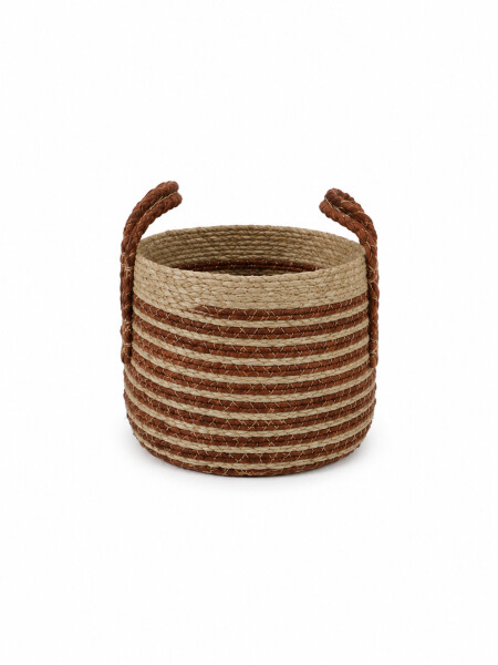 CANASTO DE YUTE MULTICOLOR