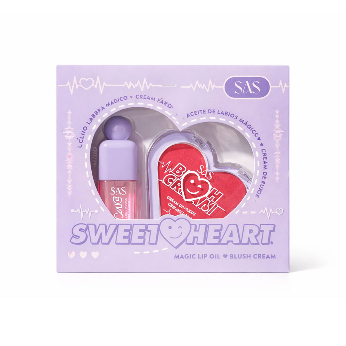 SAS Rubor cremoso + aceite de labios mágico set - Coral 