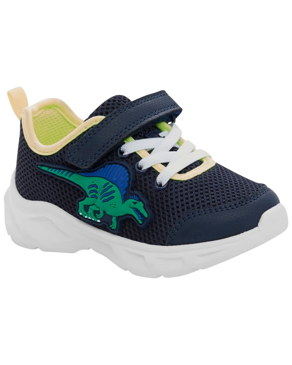 Championes con velcro y luces, diseño dinosaurio 